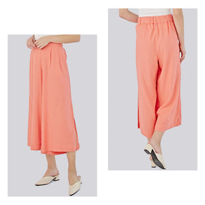 Linen Pants with Side Slit – CORAL