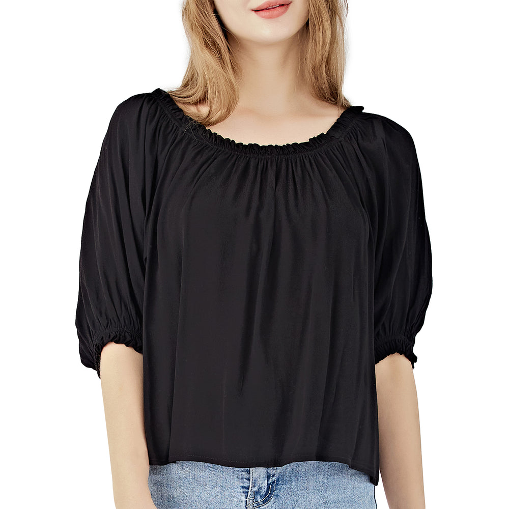 Off The Shoulder Tops-Black