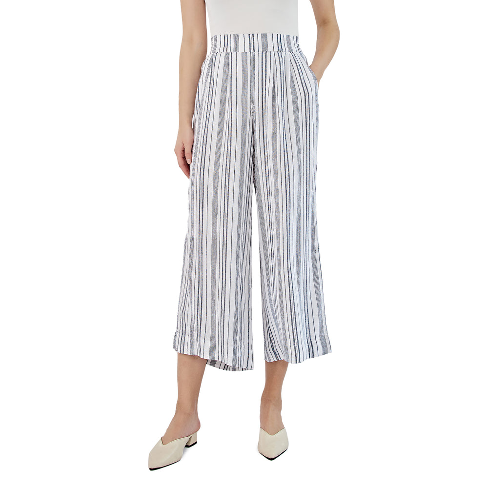 Linen Pants with Side Slit – STRIPE