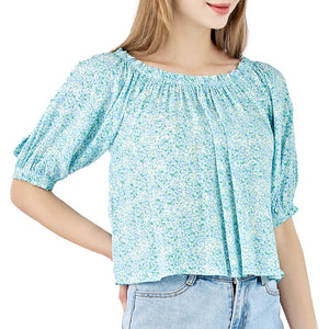 Off The Shoulder Tops-Light Blue