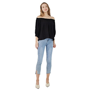 Off The Shoulder Tops-Black