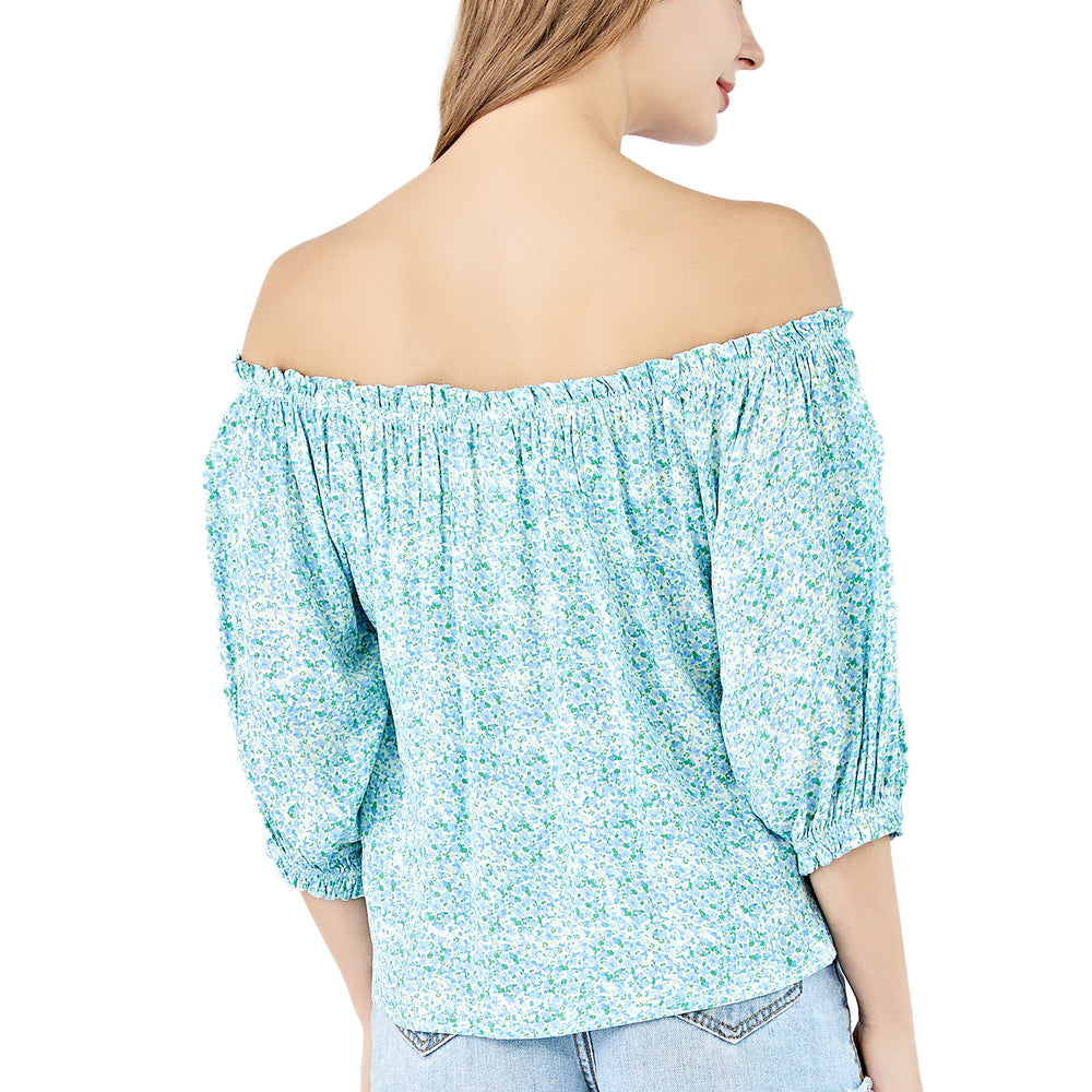 Off The Shoulder Tops-Light Blue